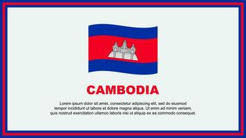 Cambodja vlag abstract achtergrond ontwerp sjabloon. Cambodja onafhankelijkheid dag banier sociaal media vector illustratie. Cambodja banier