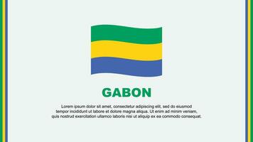 Gabon vlag abstract achtergrond ontwerp sjabloon. Gabon onafhankelijkheid dag banier sociaal media vector illustratie. Gabon tekenfilm