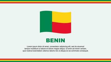 Benin vlag abstract achtergrond ontwerp sjabloon. Benin onafhankelijkheid dag banier sociaal media vector illustratie. Benin ontwerp