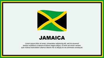 Jamaica vlag abstract achtergrond ontwerp sjabloon. Jamaica onafhankelijkheid dag banier sociaal media vector illustratie. Jamaica banier