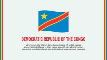 democratisch republiek van de Congo vlag abstract achtergrond ontwerp sjabloon. democratisch republiek van de Congo onafhankelijkheid dag banier sociaal media vector illustratie. tekenfilm