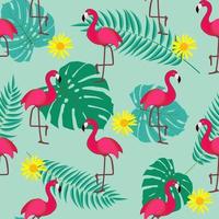 schattige retro naadloze flamingo patroon achtergrond vectorillustratie vector