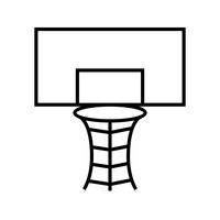 Basketbal hoepel lijn zwart pictogram vector