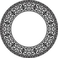 vector monochroom zwart ronde klassiek Renaissance ornament. cirkel, ring Europese grens, opwekking stijl kader