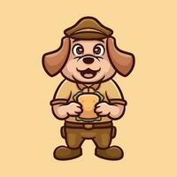 hond sheriff belegd broodje tekenfilm illustratie vector