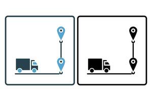 route levering icoon. icoon verwant naar levering. geschikt voor web plaats, app, gebruiker interfaces, afdrukbare enz. solide icoon stijl. gemakkelijk vector ontwerp bewerkbare