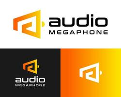 brief een monogram megafoon audio spreker volume logo ontwerp. vector