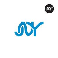 brief jny monogram logo ontwerp vector