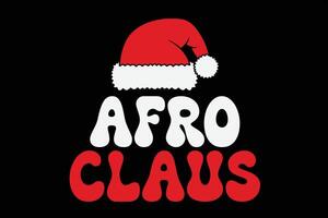 afro claus grappig Kerstmis t-shirt ontwerp vector