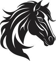 hengsten pracht zwart vector kunst vieren de edele paard rennen met genade monochroom vector portret van paarden elegantie