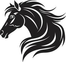 wind in de manen monochromatisch vector afbeelding van paarden vrijheid kampioenen rijden zwart vector kunst vieren de paarden triomf