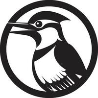 zwart specht vogel logo ideaal voor sport- en recreatie ondernemingen zwart specht logo perfect voor milieu en duurzaamheid ondernemingen vector