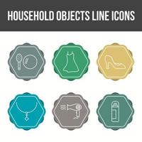 unieke huishoudelijke voorwerpen vector icon set