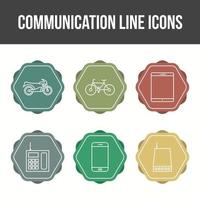 unieke communicatie lijn vector icon set