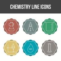 unieke chemie lijn vector icon set