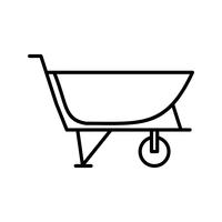 cement trolley lijn zwarte pictogram vector