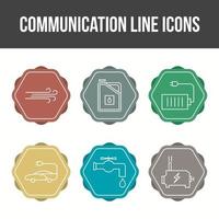 unieke communicatie lijn vector icon set