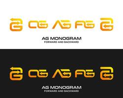 ag brieven monogram vooruit achteruit logo ontwerp. vector
