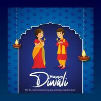 Indisch religies gelukkig diwali festival vector