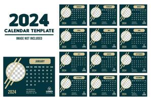 2024 uniek stijl kalender ontwerp vector