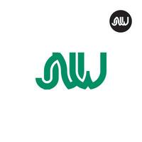 brief jnw monogram logo ontwerp vector