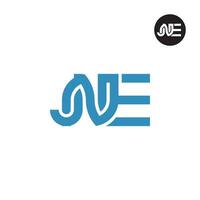 brief jne monogram logo ontwerp vector