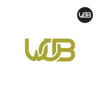 brief wob monogram logo ontwerp vector