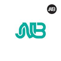 brief jnb monogram logo ontwerp vector