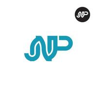 brief jnp monogram logo ontwerp vector