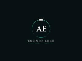 kleurrijk kroon ae logo afbeelding, modern ae luxe cirkel brief logo vector