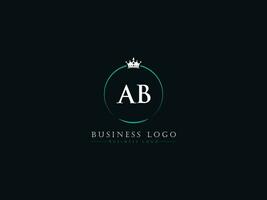 kleurrijk kroon ab logo afbeelding, modern ab luxe cirkel brief logo vector