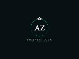 kleurrijk kroon az logo afbeelding, modern az luxe cirkel brief logo vector