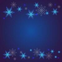 blauw Kerstmis achtergrond met verschillend sneeuwvlokken. vector