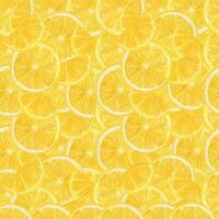 citroen fruit plakjes. waterverf naadloos patroon met helder geel kleur vector