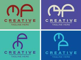 modern elegant creatief m p logo ontwerp en sjabloon vector illustratie.