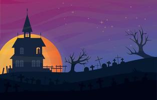 halloween landschap achtergrond vector