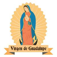 maagd de guadalupe illustratie in vlak stijl ontwerp vector