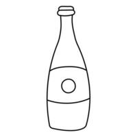 fles transparant lijn wijn Frankrijk avondeten lunch vector