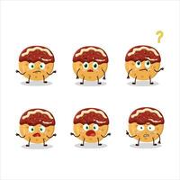 tekenfilm karakter van takoyaki met wat uitdrukking vector