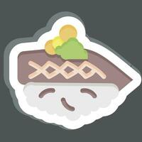 sticker kohada. verwant naar sushi symbool. gemakkelijk ontwerp bewerkbaar. gemakkelijk illustratie vector