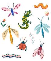 verschillende insecten collectie. vector