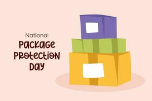 nationaal pakket bescherming dag. beschermen uw pakket gedurende doorvoer vector
