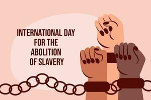 Internationale dag voor de afschaffing van slavernij. slavernij concept vector