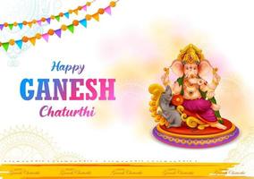 Lord Ganpati-achtergrond voor Ganesh Chaturthi-festival van India vector