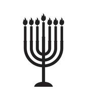 vector vlak zwart Hanukah kaarsen silhouet icoon