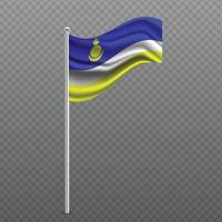 buryatia wapperende vlag op metalen paal. vector