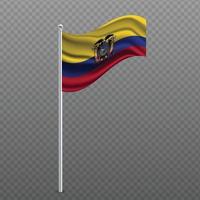 ecuador wapperende vlag op metalen paal. vector