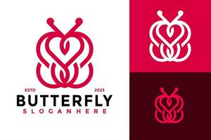 Buttefly lineair logo ontwerp vector symbool icoon illustratie