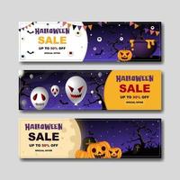 halloween banner set vector