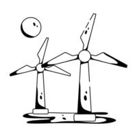 modieus wind turbines vector